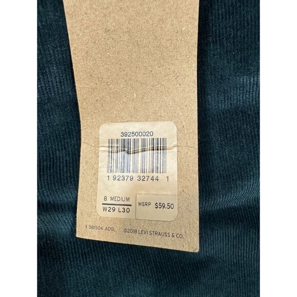 Levi's Classic Straight Corduroy Jeans Emerald Green Mid Rise Women's 8 M 29x30 - Picture 11 of 14